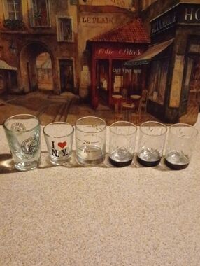 Assorted Clear Glass Shots 6